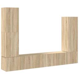 Berkfield Home 4 Piece TV Cabinet Set Sonoma Oak Engineered Wood in Light Tan