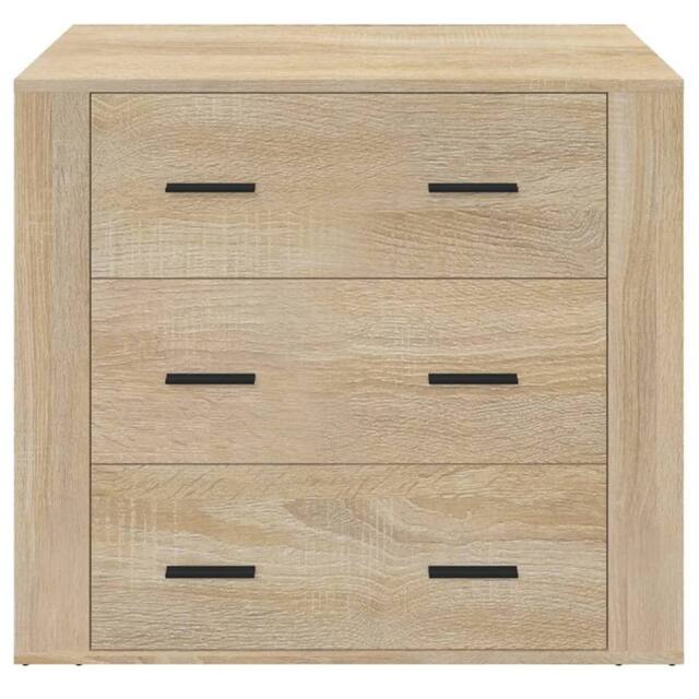 Berkfield Home Sideboard Sonoma Oak 80x33x70 cm Engineered Wood in Beige - Size: 80 x 33 x 70 cm - image 1