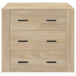 Berkfield Home Sideboard Sonoma Oak 80x33x70 cm Engineered Wood in Beige - Size: 80 x 33 x 70 cm - thumbnail 1