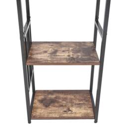 VOGREX 5-Tier Industrial Wine Rack With Glass Holder Storage Display Shelf - thumbnail 4