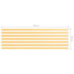 Berkfield Home Balcony Screen White & Yellow 90x300 cm Oxford Fabric - thumbnail 5