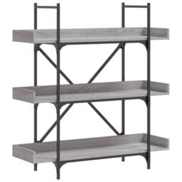 Berkfield Home Decorative Bookcase 3-Tier Grey Sonoma 100x33x108.5 cm Engineered Wood - thumbnail 3