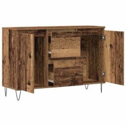 Berkfield Home Sideboard Old Wood 104x35x70 cm Engineered Wood in Brown - Size: 104 x 35 x 70 cm - thumbnail 7
