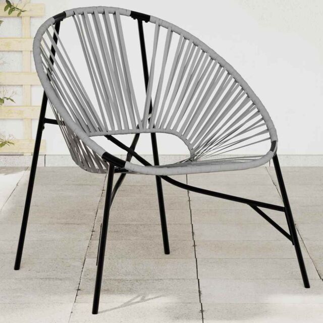 Berkfield Home Garden Egg Chair Black & Light Grey Poly Rattan - image 1
