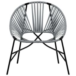 Berkfield Home Garden Egg Chair Black & Light Grey Poly Rattan - thumbnail 4
