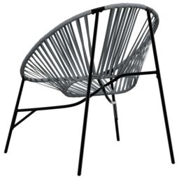 Berkfield Home Garden Egg Chair Black & Light Grey Poly Rattan - thumbnail 6