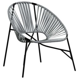 Berkfield Home Garden Egg Chair Black & Light Grey Poly Rattan - thumbnail 2
