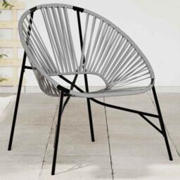 Berkfield Home Garden Egg Chair Black & Light Grey Poly Rattan - thumbnail 1
