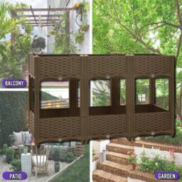 Nordara 2 Tier 6 Planter Garden Planter Raised Flower in Brown - Size: 1kg - thumbnail 5