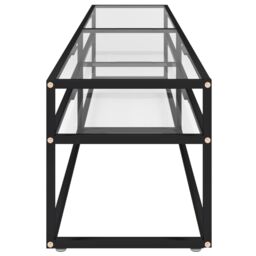 Berkfield Home TV Cabinet Transparent 200x40x40.5 cm Tempered Glass in Clear - thumbnail 4