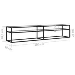 Berkfield Home TV Cabinet Transparent 200x40x40.5 cm Tempered Glass in Clear - thumbnail 6