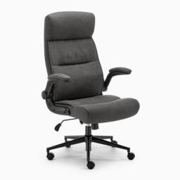 FurnitureboxUK Greer Black Faux Leather Executive Swivel Office Chair - thumbnail 3
