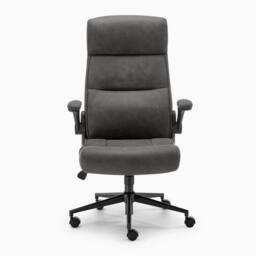 FurnitureboxUK Greer Black Faux Leather Executive Swivel Office Chair - thumbnail 4