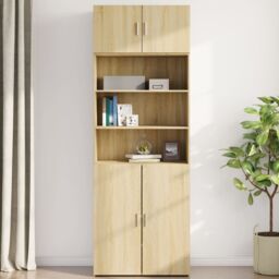 Berkfield Home Wall Cabinet Sonoma Oak 80x42.5x40 cm Engineered Wood in Brown - thumbnail 3