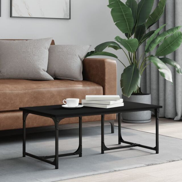 Berkfield Home Coffee Table Black 90x50x35 cm Engineered Wood - Size: 90 x 50 x 35 cm - image 1