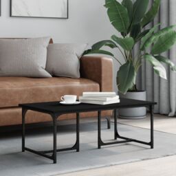 Berkfield Home Coffee Table Black 90x50x35 cm Engineered Wood - Size: 90 x 50 x 35 cm - thumbnail 1