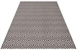 THE RUGS Karo Diamond Rug Indoor Outdoor Polypropylene Weatherproof Durable in Black - Size: 80 cm x 200 cm - thumbnail 2