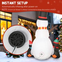 OUTSUNNY Blow Up Christmas Inflatables with Flashing Projector Light in White - Size: 6ft - thumbnail 5