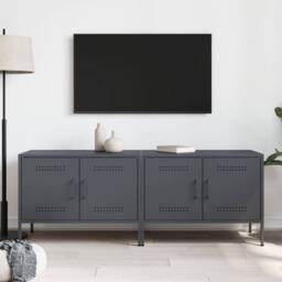 Berkfield Home TV Cabinets 2 pcs Anthracite 68x39x50.5 cm Steel in Dark Grey - thumbnail 1