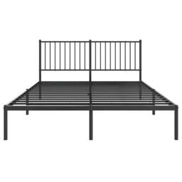 Berkfield Home Metal Bed Frame with Headboard Black 160x200 cm - thumbnail 5