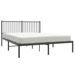 Berkfield Home Metal Bed Frame with Headboard Black 160x200 cm - thumbnail 4
