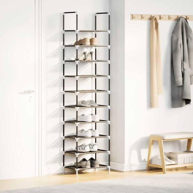 Berkfield Home Shoe Rack 10-Tier Black 44x28x180 cm Non-woven Fabric - Size: 44 x 28 x 180 cm - image 1