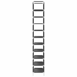 Berkfield Home Shoe Rack 10-Tier Black 44x28x180 cm Non-woven Fabric - Size: 44 x 28 x 180 cm - thumbnail 6