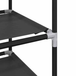 Berkfield Home Shoe Rack 10-Tier Black 44x28x180 cm Non-woven Fabric - Size: 44 x 28 x 180 cm - thumbnail 7