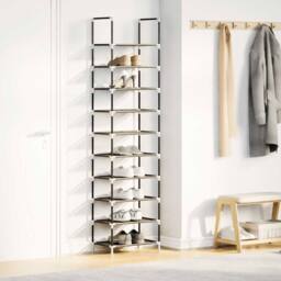 Berkfield Home Shoe Rack 10-Tier Black 44x28x180 cm Non-woven Fabric - Size: 44 x 28 x 180 cm