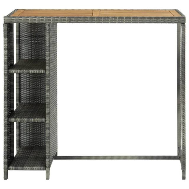 Berkfield Home Bar Table with Storage Rack Grey 120x60x110 cm Poly Rattan - Size: 120 x 60 x 110 cm - image 1