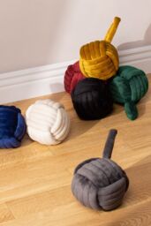 Furn Knot Entwined Velvet Novelty Door Stop in Black - thumbnail 3