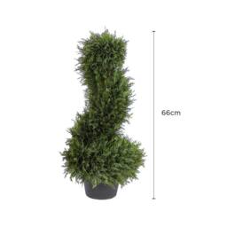 Voltico Set of 2 Artificial Spiral Pine Trees 66cm in Green - thumbnail 3