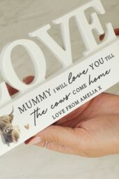 Personalised Memento Company Personalised Highland Cow LOVE Wooden Ornament in White - thumbnail 3