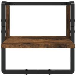 Berkfield Home 6 Piece Wall Shelf Set with Bars Smoked Oak Engineered Wood in Brown - thumbnail 9