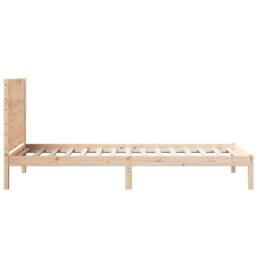 Berkfield Home Decorative Extra Long Bed Frame without Mattress 90x220 cm Solid Wood in Light Brown - thumbnail 5