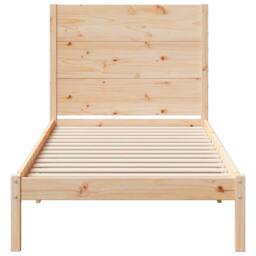 Berkfield Home Decorative Extra Long Bed Frame without Mattress 90x220 cm Solid Wood in Light Brown - thumbnail 4