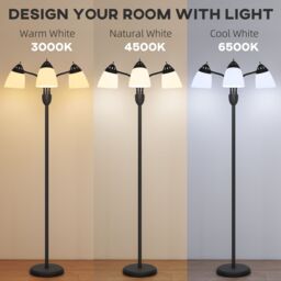HOMCOM Arc Tree Floor Lamp with 3000K/4500K/6500K Colour Temperatures Black - thumbnail 4