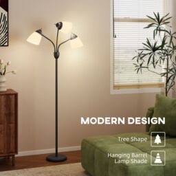 HOMCOM Arc Tree Floor Lamp with 3000K/4500K/6500K Colour Temperatures Black - thumbnail 5