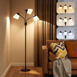 HOMCOM Arc Tree Floor Lamp with 3000K/4500K/6500K Colour Temperatures Black - thumbnail 2
