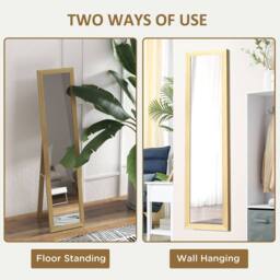 STILVORA Full Length Mirror Freestanding or Wall Mounted Natural - thumbnail 7