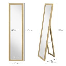 STILVORA Full Length Mirror Freestanding or Wall Mounted Natural - thumbnail 4