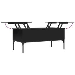 Berkfield Home Comfortable Coffee Table Black 100x50x45 cm Engineered Wood & Metal - Size: 100 x 50 x 45 cm - thumbnail 8