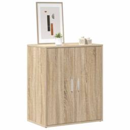 Berkfield Home Shoe Cabinet Sonoma Oak 60x35x70 cm Engineered Wood in Light Tan - Size: 60 x 35 x 70 cm - thumbnail 4