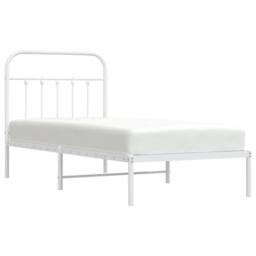 Berkfield Home Metal Bed Frame with Headboard White 90x190 cm Single - thumbnail 5
