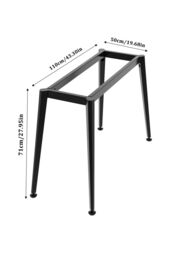 Living and Home Metal Desk Frame Black Desk Base w/ Adjustable Plastic Table Foot Protectors for Home, Kitchen, DIY Dining Table, 110cm W x 50cm D x - thumbnail 4