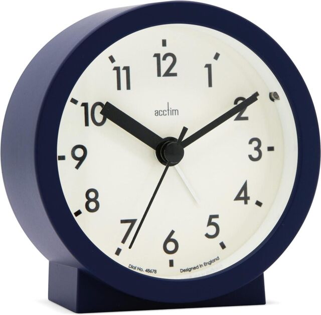 Acctim Gaby Small Analogue Contemporary Beside Alarm Clock in Dark Blue - image 1