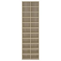 Berkfield Home Shoe Cabinet Sonoma Oak 54x34x183 cm Engineered Wood in Light Oak - Size: 54 x 34 x 183 cm - thumbnail 4
