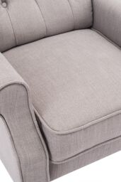 More4Homes Althorpe Wing Back Recliner Button Back Fireside Linen Chair in Grey - thumbnail 6