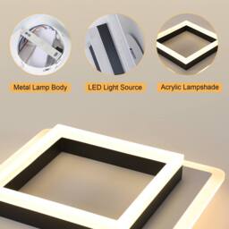 Pheashine White Black 30cm Square Acrylic Ceiling Light 30W 3000K Warm White - thumbnail 5