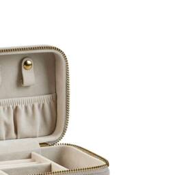 Bagbase Women's Travel Velvet Jewellery Box in Grey - thumbnail 2